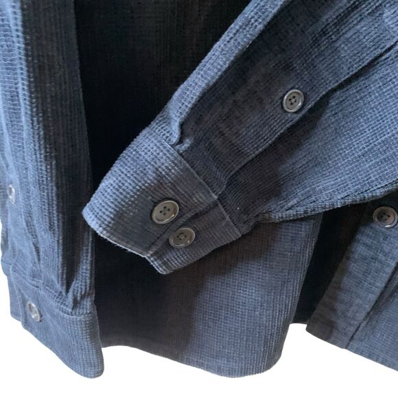 Le 31 Par Simons Overshirt Shacket Mens L Navy Long Sleeve Vision Organic Cotton - Picture 6 of 15